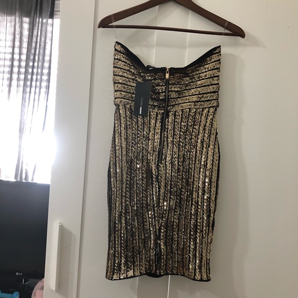 Fashion Nova Gold Sequin Dress - Picture 4 of 6
